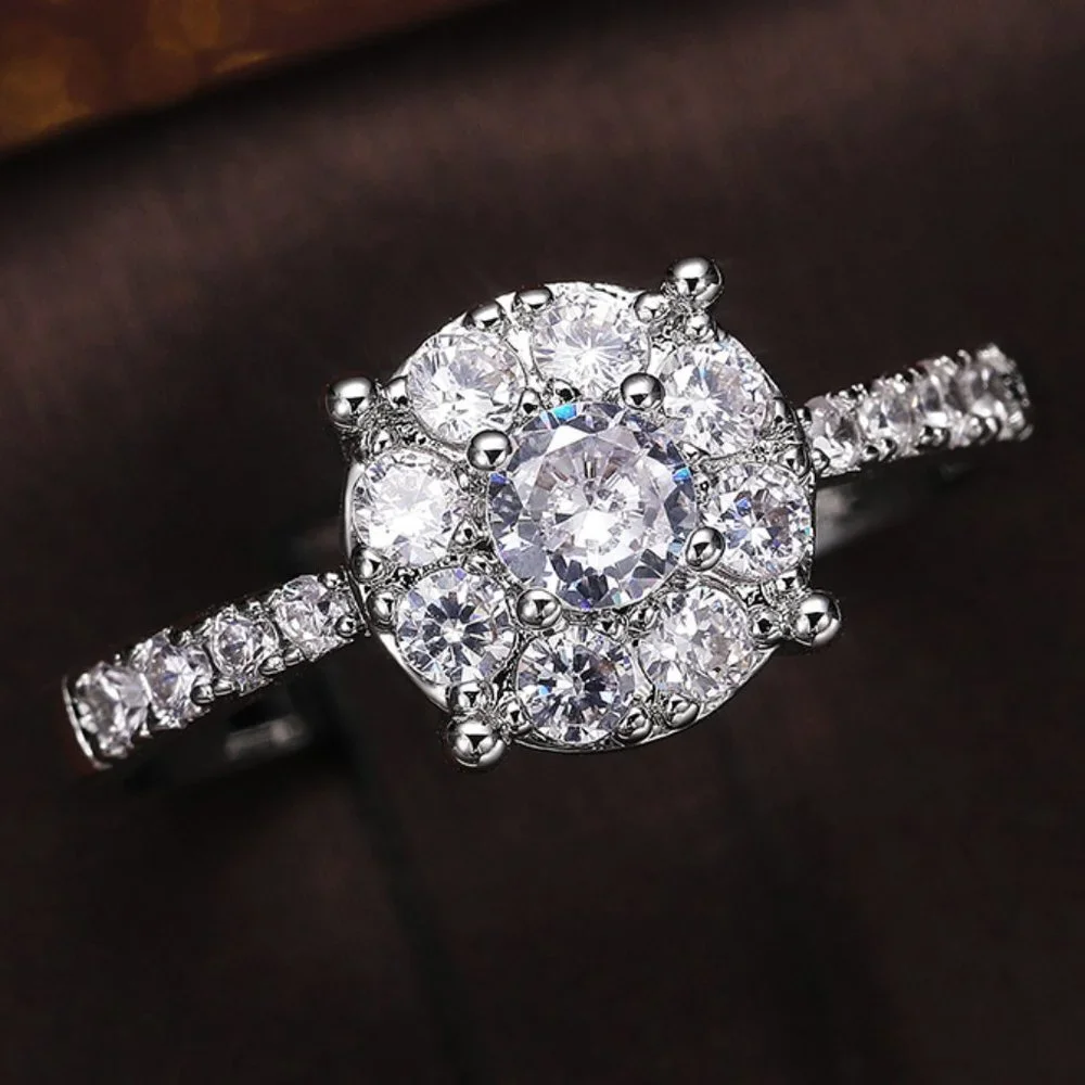 😍Dainty Engagement 925 Sterling Silver Plated Beautiful Ring for Women, L009